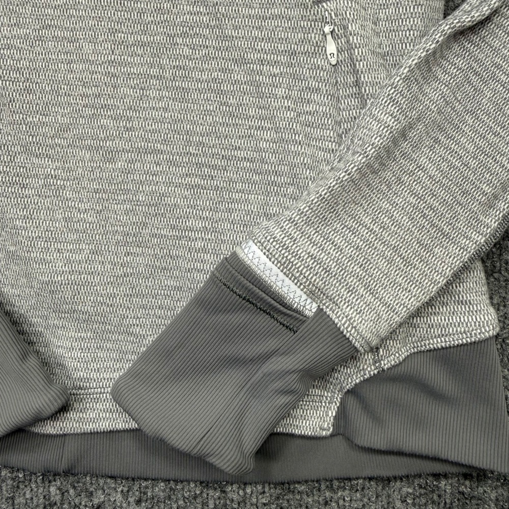 Lululemon Grey Space Dye Quarter Zip Pullover Thumbhole Active Top Size 6 - Picture 5 of 9